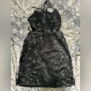 black lucy in the sky lace dress